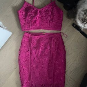 2 piece matching top and skirt